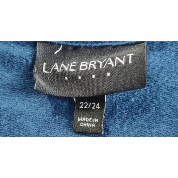 Lane Bryant Blue Long Sleeve Pullover Knit Top With Bling Size 20/24 2X - Picture 8 of 9